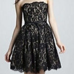 Neiman Marcus Black Lace Strapless Dress | size 6